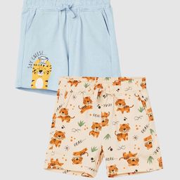 Juniors by Lifestyle Boys Pack of 2 Printed Cotton Shorts-image-64