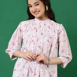 Ishti Floral Print Mandarin Collar Top-image-35