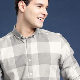 Mast & Harbour Men Standard Opaque Checked Casual Shirt-image-84
