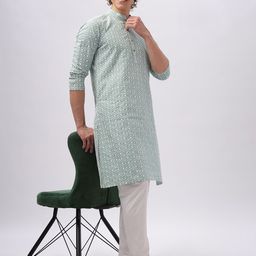 Anouk Men Printed Thread Work Kurta image 4