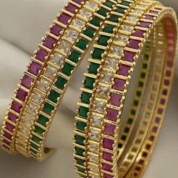 FIRST TOUCH Multi-Coloured Brass Bangles image 4