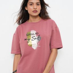 Bonnaty Women Typography Printed T-shirt-image-1