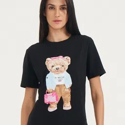 HAMSTER LONDON Graphic Printed Round Neck Pure Cotton T-shirt-image-43