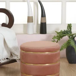 Shadowkart Brown Wooden Mudda Pouffe Ottoman-image-29