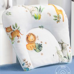 Bonfino Premium Organic Cotton U Shape Pillow African Safari Print - White-image-43