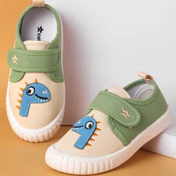 Cute Walk by Babyhug Casual Shoes with Velcro Closure & Dino Print- Green-picture-1