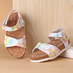 Babyoye Velcro Closure Floral Printed Sandals - Multicolor-image-8