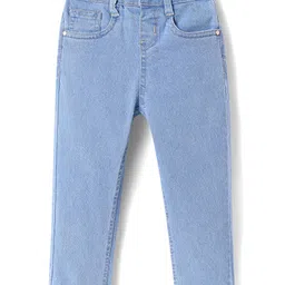 Babyhug Full Length Washed Denim Jeans with Stretch - Light Blue-picture-48
