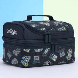 Smiggle Double Deck Lunch Bag with Game Print - Grey-image-80