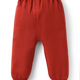Babyhug Knitted Full Length Solid Colour Woollen Pant - Red-image-18