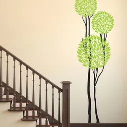 LANSTICK Green & Black Printed Tree With Birds Wall Sticker-image-32