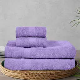 Bichauna Purple 4 Pieces Pure Cotton 350 GSM Towel Set-picture-10