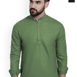 Vida Loca Selection Of 2 Band Collar Cotton Straight Short Kurtas-picture-26