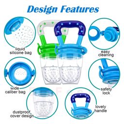 BitFeex Orange Silicone Food Fruit Nibbler with Extra Mesh Soft Pacifier Feeder for 6-12 Months Infant Baby Elegant BPA Free-Pack of 2pcs image 3