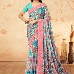 LeeliPeeri Designer Floral Poly Georgette Saree-picture-36