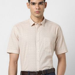 V Dot Men Spread Collar Floral Printed Cotton Formal Shirt-image-28