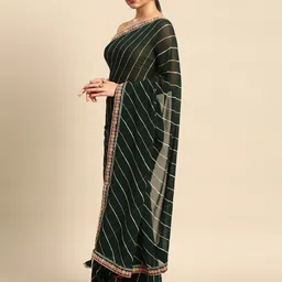 LeeliPeeri Designer Leheriya Printed Gotta Patti Leheriya Saree-23