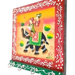 apka mart Red & Green Printed 4-Hooks KeyHolder image 4