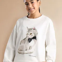 max Girls Graphic Printed Cotton Sweatshirt-50