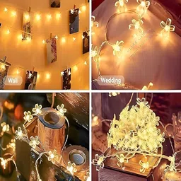 KAVYARA White Flower Shape String Lights image 3