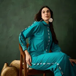 Sangria Shirt Collar Pure Cotton Shirt & Trouser-image-50