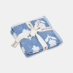 Fabindia Smriti Blue & White 2 Pieces Printed Cotton 570 GSM Face Towels-picture-12