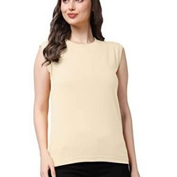 NOTWILD Women Solid Round Neck Cotton T-shirt-image-96