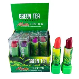YELGO Pack of 12 Multicoloured Green Tea Extract Moisturizing Lipstick image 1
