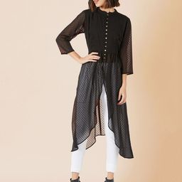 all about you Mandarin Collar Chiffon Maxi Longline Top-picture-32