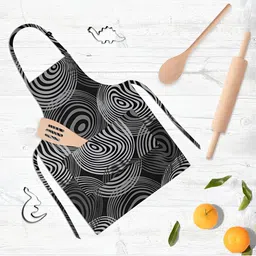 ArtzFolio Black & Grey Printed Cotton Aprons-image-86