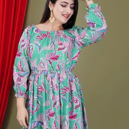 FebQ Print Off-Shoulder Bishop Sleeves Bardot Longline Top-picture-20