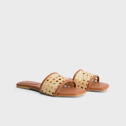 20Dresses Women Textured Open Toe Flats with Laser Cuts-16