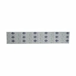BILBERRY Furnishing by preeti grover White & Sea Green Cotton Printed Dining Table Runner-47