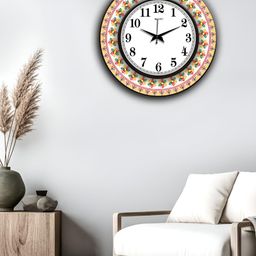 OLIVE TREE White & Black Printed Round Shaped Contemporary Wall Clock-20