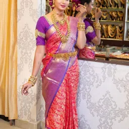VILLE FASHION Ethnic Motifs Woven Design Zari Kanjeevaram Saree-picture-58