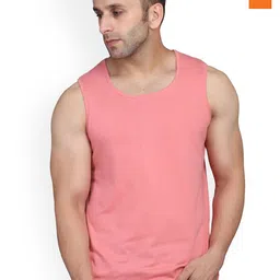 SLOWLORIS Pack Of 2 Round Neck Combed Cotton Gym Vests-picture-21