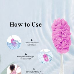 CareDone Set of 2 Soft Round Loofah and Long Loofah With Handle image 5