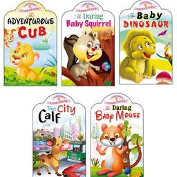Sawan Story Books Baby Animals Series Cub Squirrel Dino Calf Mouse Set of 5 - English-26