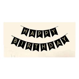 Amfin Happy Birthday Banner - Black & Golden-image-97
