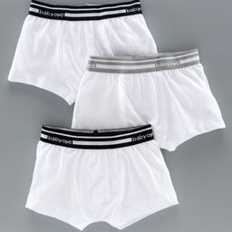 Babyoye Cotton Trunks Pack of 3 - White-image-12