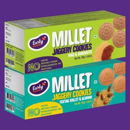 Early Food Assorted Pack of 2 Foxtail Almond & Ragi Amaranth Jaggery Cookies - 150gm each-picture-23
