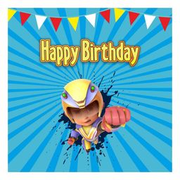 Untumble Happy Birthday Vir The Robot Boy Party Backdrop Banner Blue - Length 122 cm-picture-12