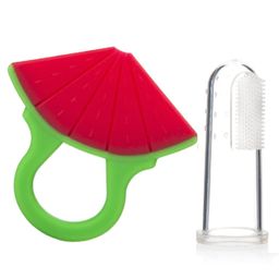INFANTSO Non-Toxic Food-Grade Silicone Strawberry Shaped Baby Teether & Finger Brush Combo-17
