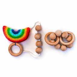 Rocking Potato Montessori Baby Rattle cum Teether Set of 2 - Multicolor-20