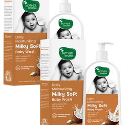 Mother Sparsh Daily Moisturizing Milky Soft Baby Wash - 400 ml (Pack Of 2)-image-88