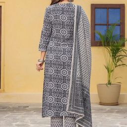 Anouk Rustic Women Ethnic Motifs Printed Regular Kurta with Trousers & With Dupatta image 3