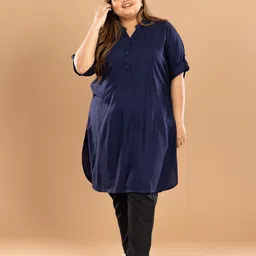 EASY 2 WEAR Mandarin Collar Roll Up Sleeves Straight Kurta-image-66