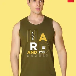 WOOSTRO Pack Of 2 Printed Super Combed Cotton Gym Vests VWS26(ALONE RED)(HARD OLIVE)-image-78