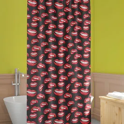 ArtzFolio Black & Red Printed Waterproof Shower Curtain-image-36