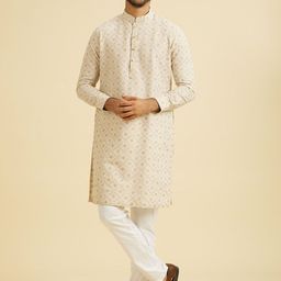 Manyavar Men Embroidered Thread Work Kurta-picture-48